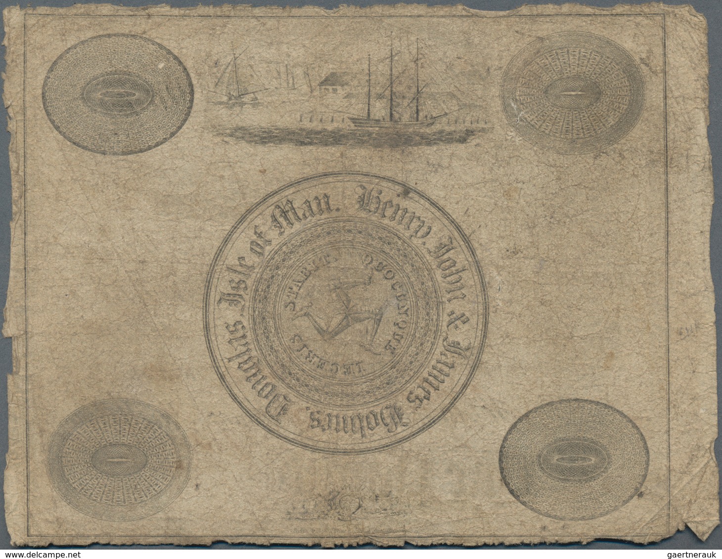 Isle Of Man: Douglas & Isle Of Man Bank 1 Pound 1844, P.S131, Very Rare And Seldom Offered Note, Sti - Autres & Non Classés