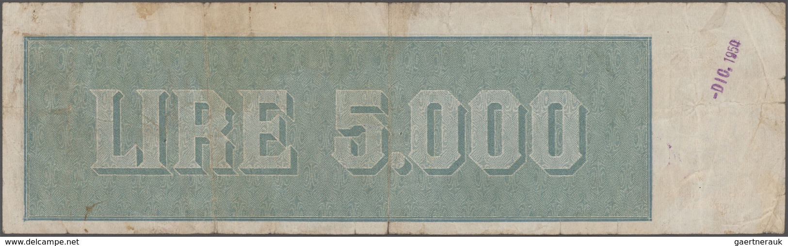 Italy / Italien: Banca D'Italia 5000 Lire 1948 With Signatures: Einaudi & Urbini, P.86a, Small Borde - Sonstige & Ohne Zuordnung