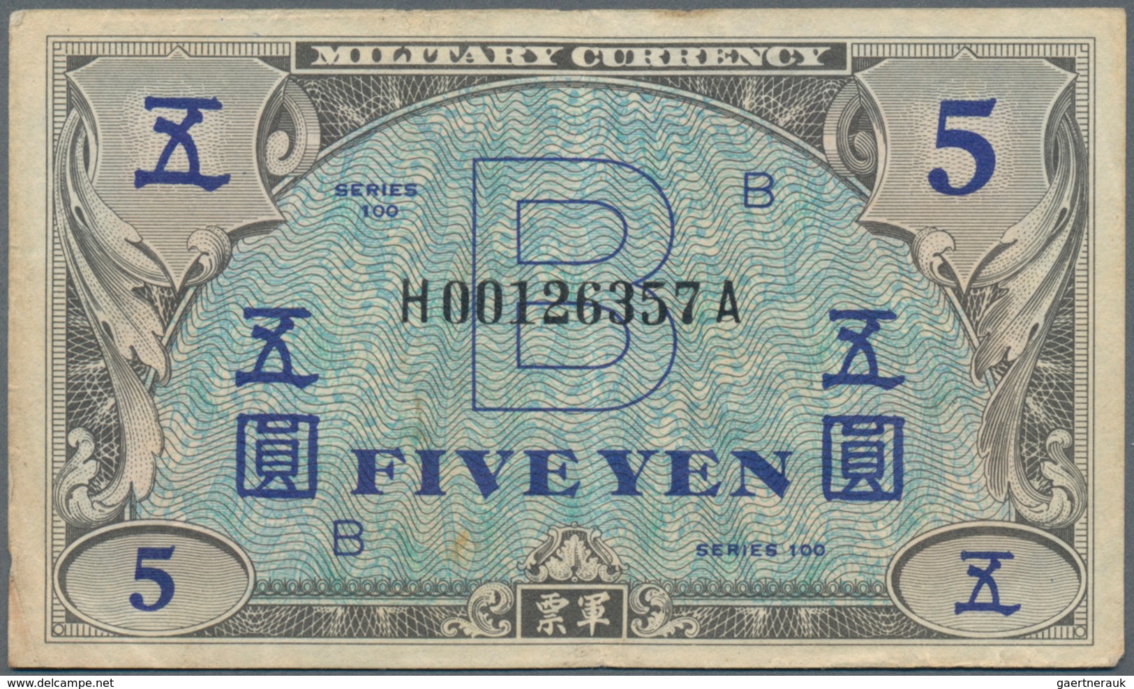 Japan: Allied Military Command Set With 2x 5 Yen ND(1945), Letter "B" In Underprint With Serial Numb - Japan