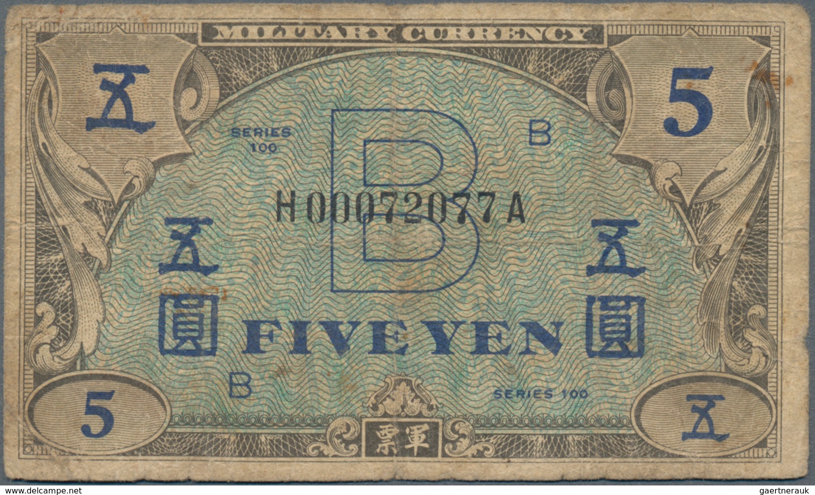 Japan: Allied Military Command Set With 2x 5 Yen ND(1945), Letter "B" In Underprint With Serial Numb - Japon