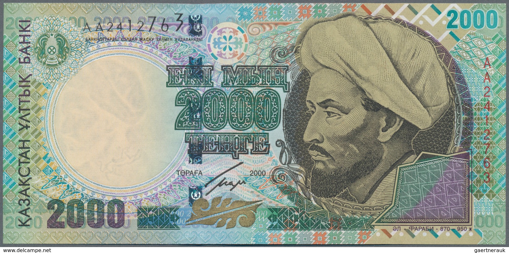 Kazakhstan / Kasachstan: Lot With 7 Banknotes Comprising 2x 200 Tenge 1999 P.20a,b (UNC), 2x 500 Ten - Kasachstan