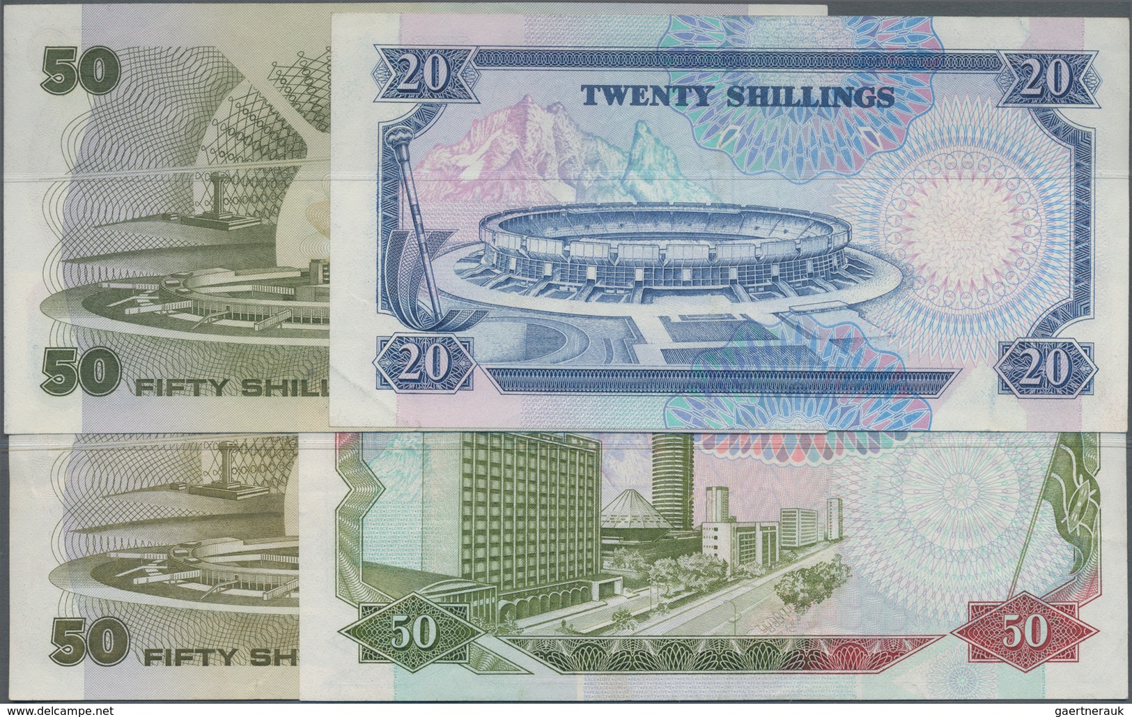 Kenya / Kenia: Central Bank Of Kenya Set With 4 Banknotes 20 Shillings 1989 P.25b (VF+/XF), 50 Shill - Kenya