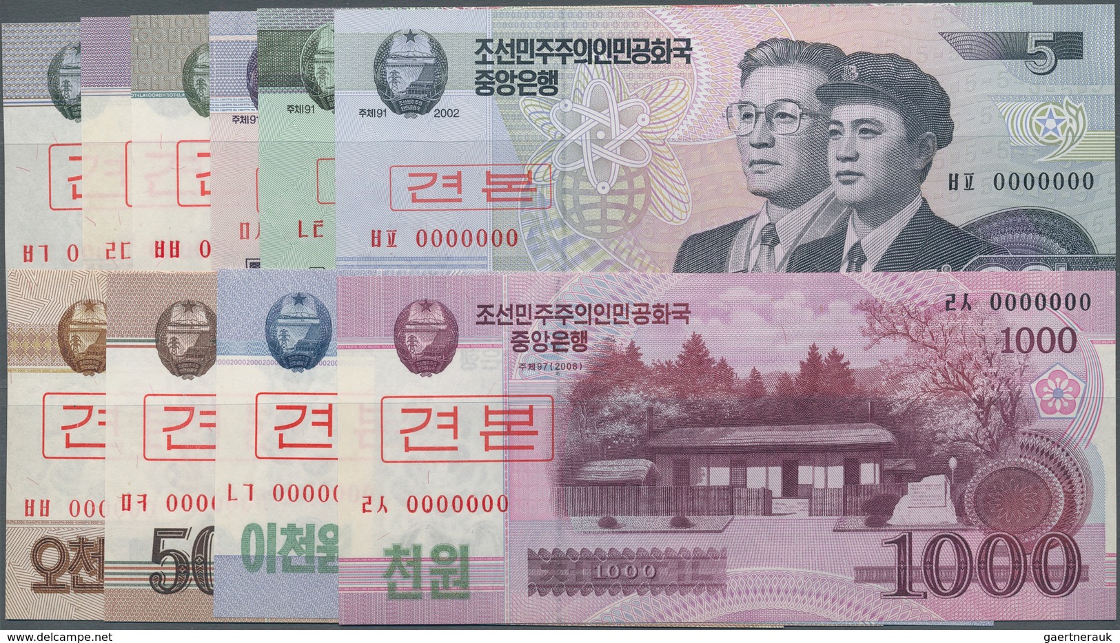 Korea: Set With 10 Specimen Series 2002-2013 With 5, 10, 50, 100, 200, 500, 1000, 2000 And 5000 Won - Corée Du Sud