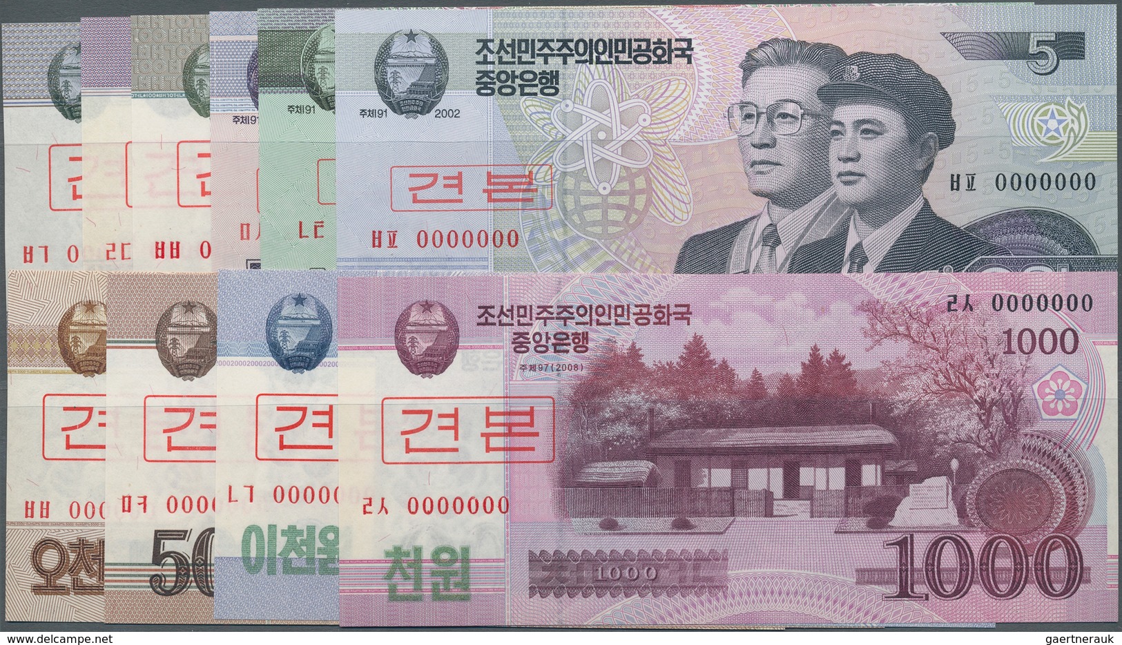 Korea: Set With 10 Specimen Series 2002-2013 With 5, 10, 50, 100, 200, 500, 1000, 2000 And 5000 Won - Korea (Süd-)
