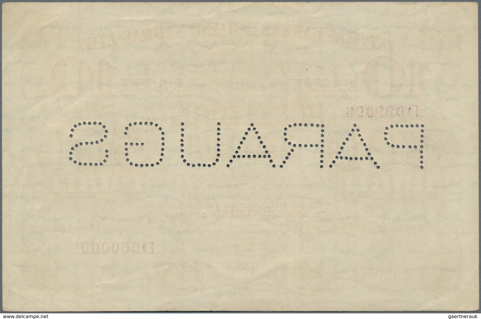 Latvia / Lettland: Latvijas Banka 10 Latu Overprint On 500 Rubli 1920 Front SPECIMEN, P.13s1 With Pe - Lettland