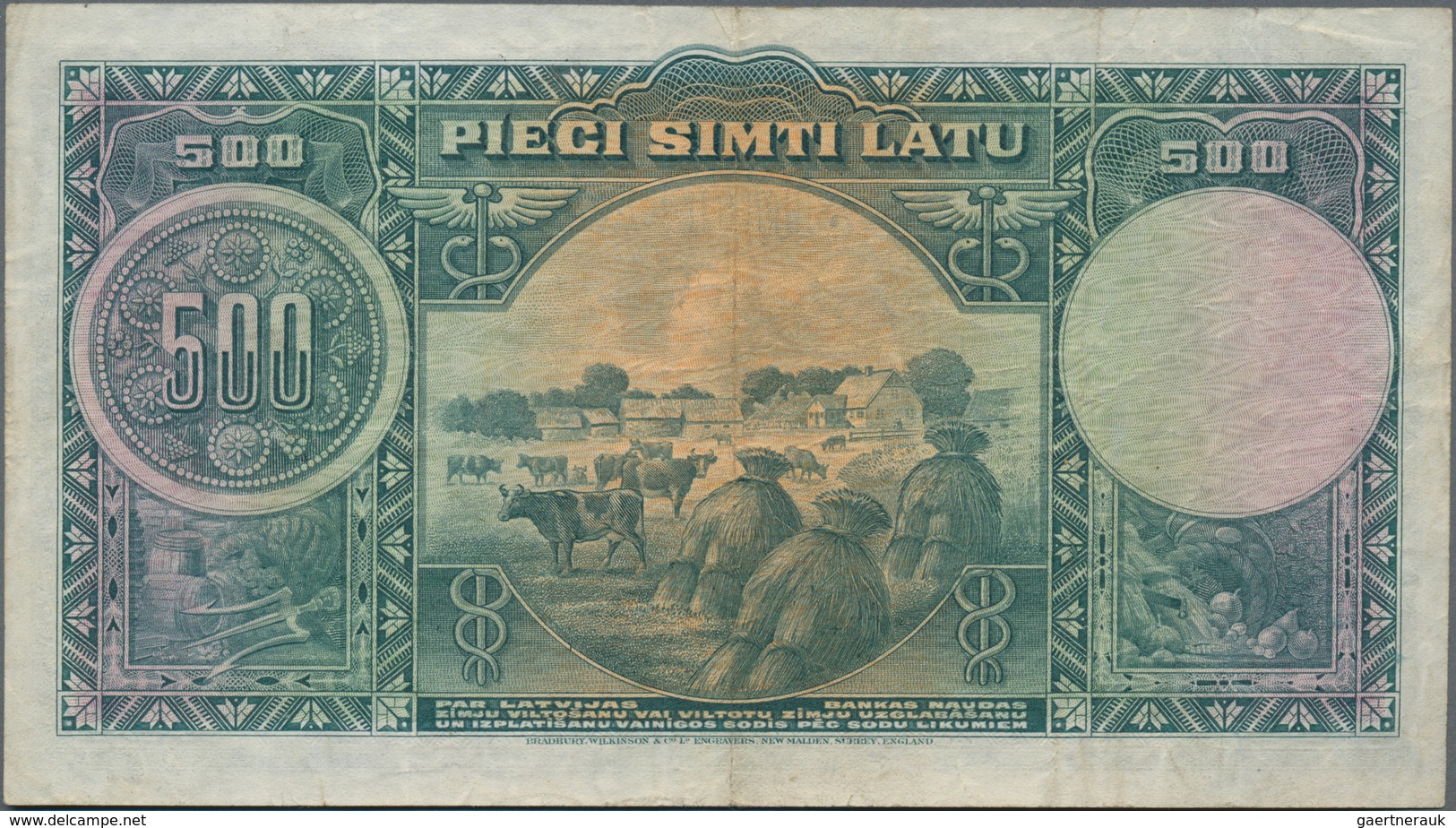 Latvia / Lettland: Latvijas Bank 500 Latu 1929, P.19a, Always A Very Popular Note In Still Nice Cond - Latvia