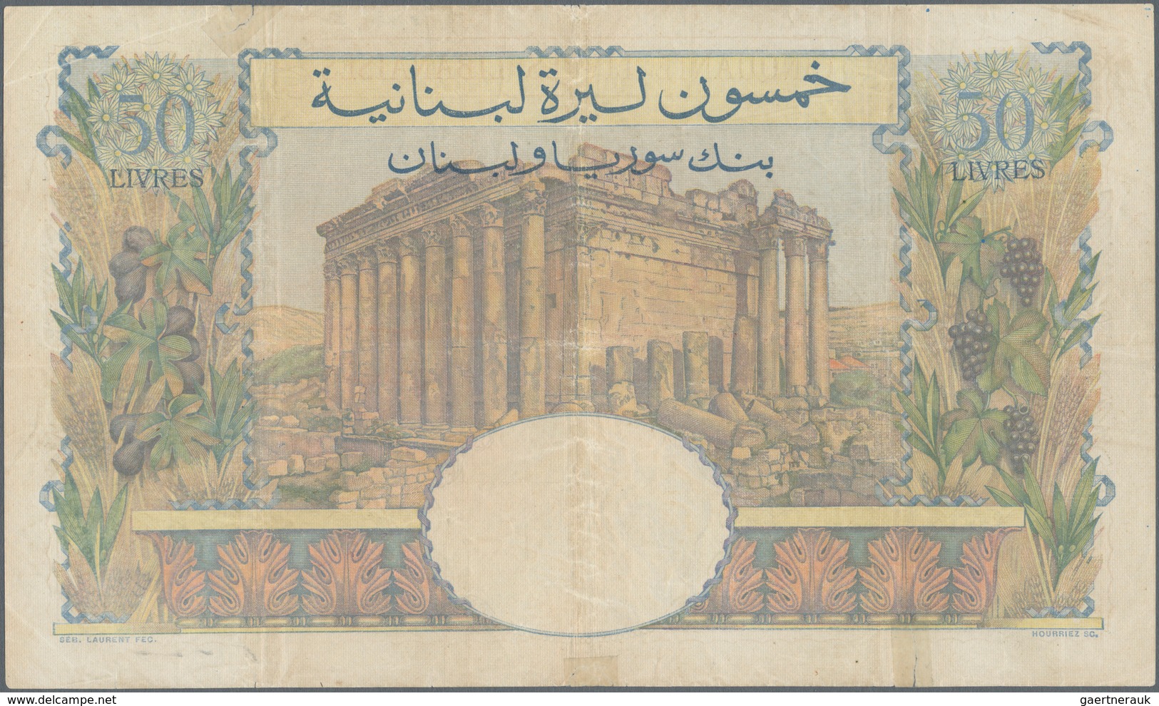 Lebanon / Libanon: Banque De Syrie Et Du Liban 50 Livres 1950, P.52, Very Nice Condition With A Few - Liban