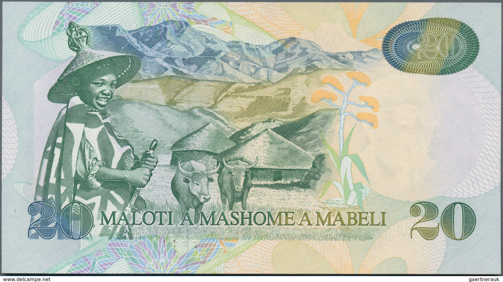 Lesotho: Central Bank Of Lesotho Set With 3 Banknotes 20 Maloti 1990 P.12 (UNC), 50 Maloti 1989 P.13 - Lesotho