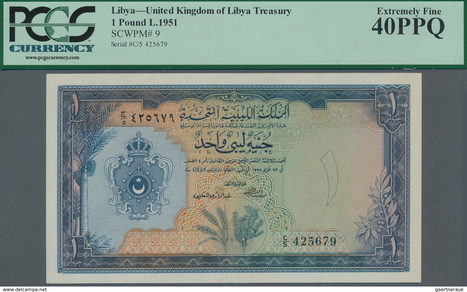 Libya / Libyen: United Kingdom Of Libya 1 Pound L.1951, P.9, Excellent Condition And Great Original - Libyen