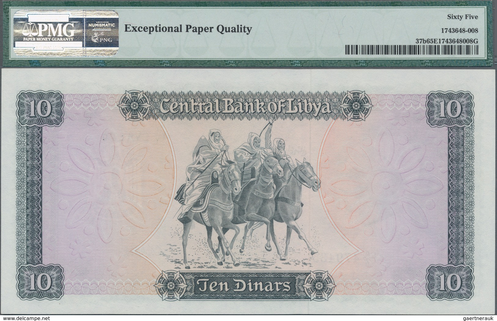 Libya / Libyen: Central Bank Of Libya 10 Dinars ND(1972) With Arabic Inscription At Lower Right, P.3 - Libya