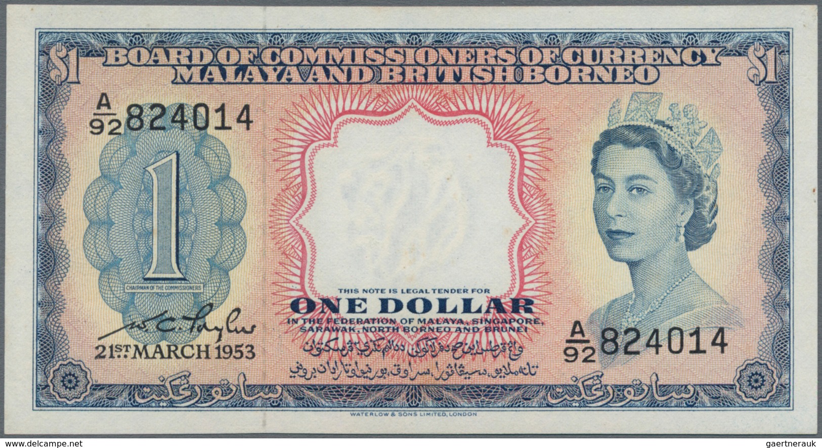 Malaya & British Borneo: Board Of Commissioners Of Currency Set With 3 Banknotes Of The 1953 Series - Malaysia