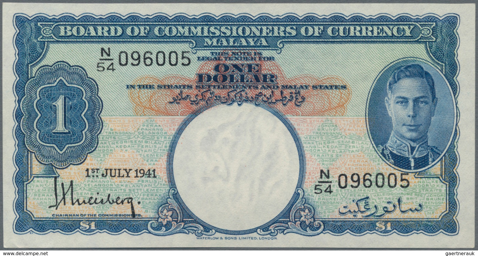 Malaya: Board Of Commissioners Of Currency, Very Nice Set With 3 Banknotes Of The 1941 Series With 1 - Malaysie