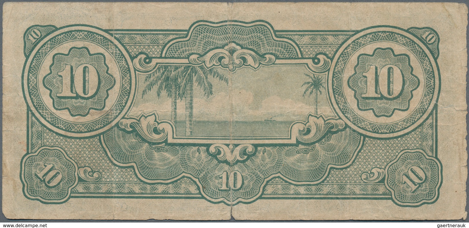 Malaya: The Japanese Government set with 4 banknotes 10 Dollars ND(1942-44), P.M7a in F-/F condition