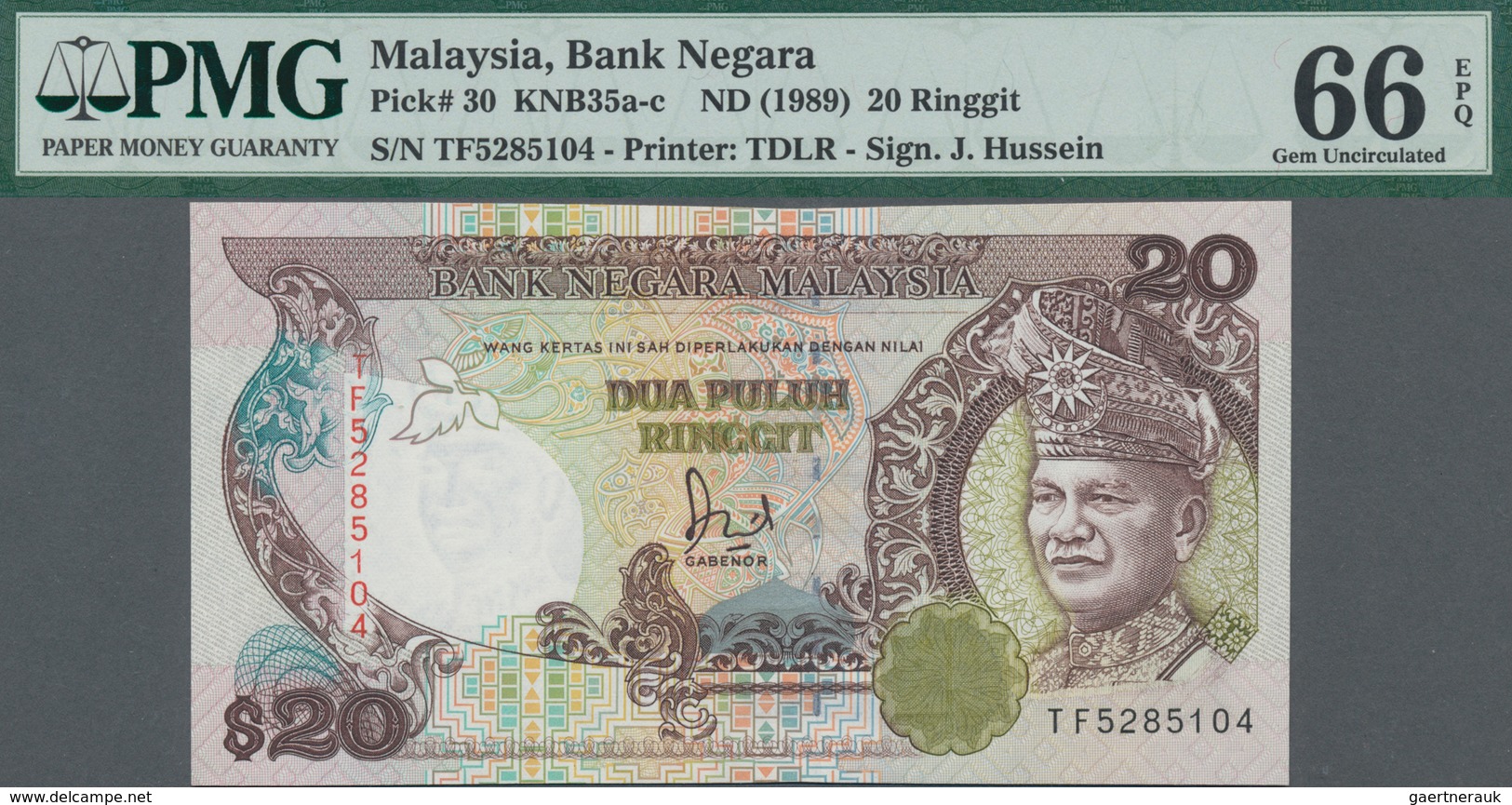 Malaysia: Bank Negara Malaysia Set With 3 Banknotes 20 Ringgit ND(1989) P.30 PMG 66 EPQ, 50 Ringgit - Malaysia