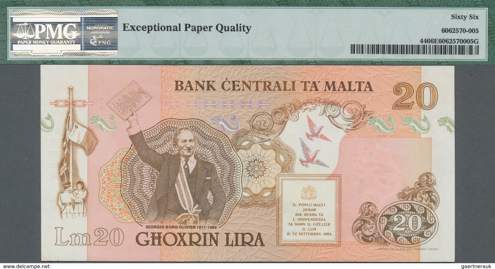 Malta: Bank Centrali Ta' Malta Set With 4 Banknotes Comprising 10 Liri ND(1986) P.39 PMG 64 EPQ, 20 - Malte