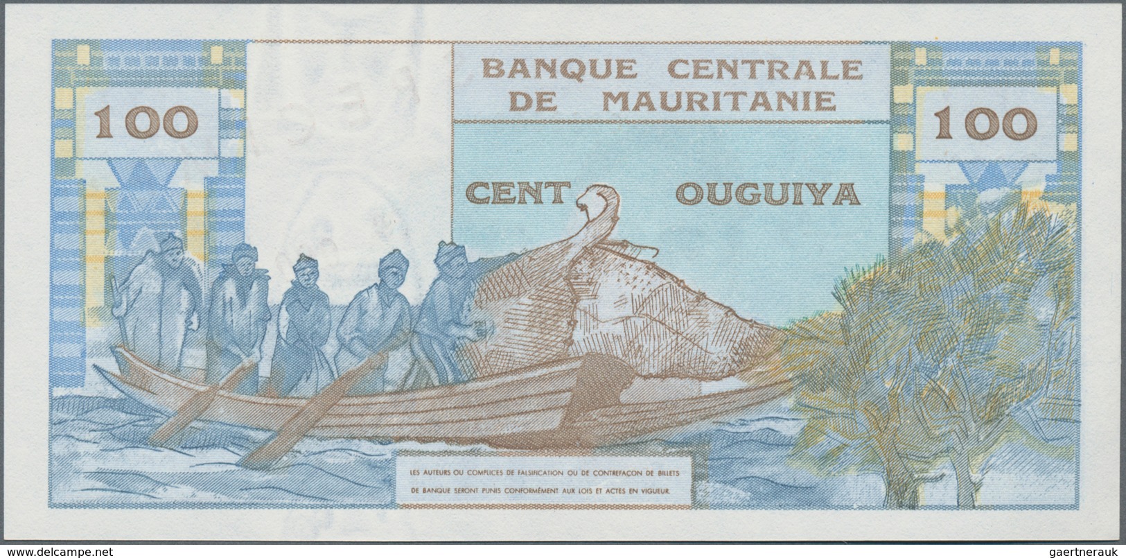 Mauritania / Mauretanien: Banque Centrale De Mauritanie, Rare Set With 100, 200 And 1000 Ouguiya 197 - Mauritanien