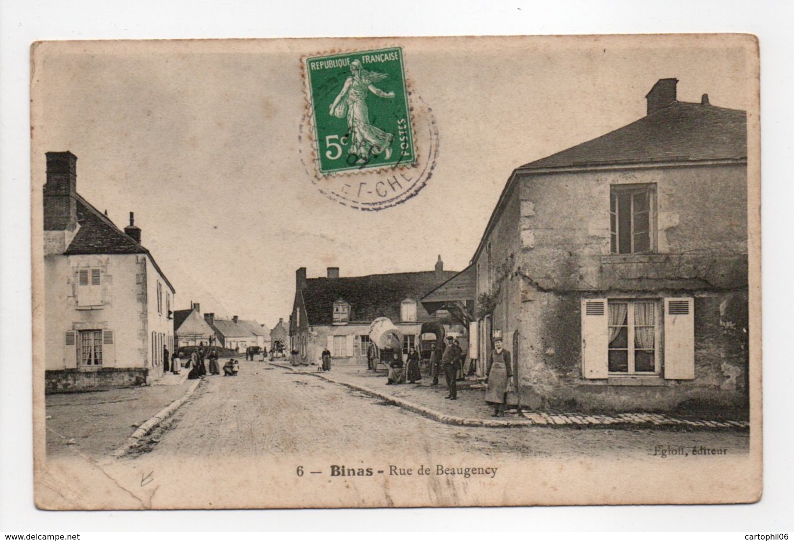 - CPA BINAS (41) - Rue De Beaugency 1907 (avec Personnages) - Edition Egloff N° 6 - - Andere & Zonder Classificatie