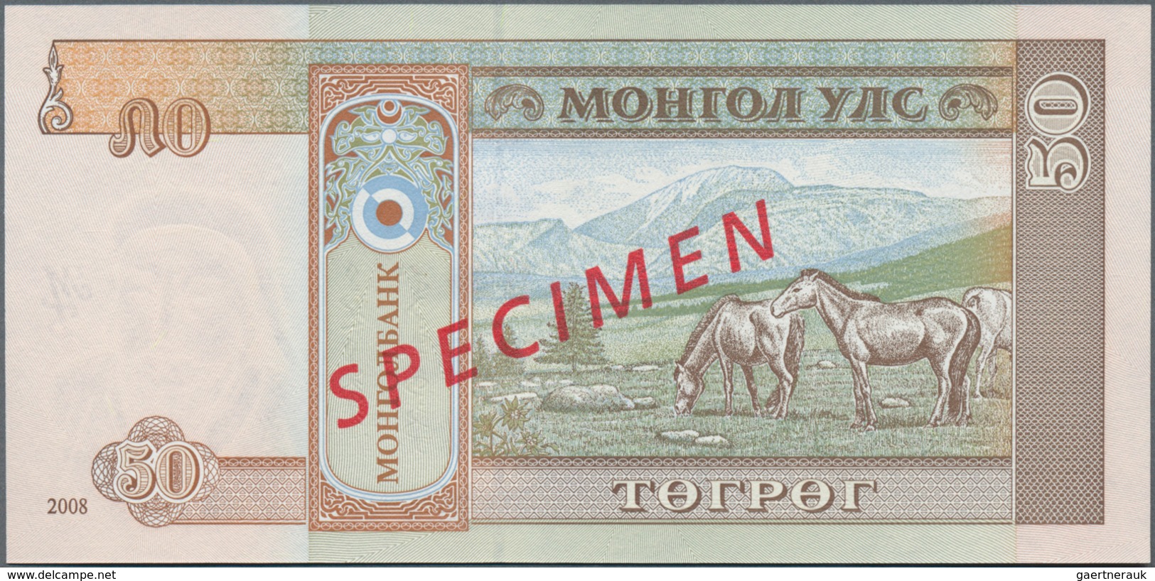 Mongolia / Mongolei: Highly Rare Specimen set with 9 banknotes comprising 10 and 20 Tugrik 2011 Spec