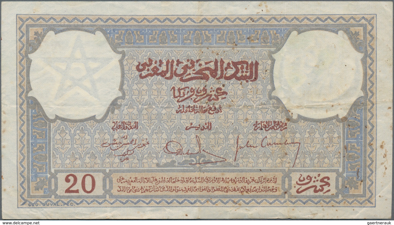 Morocco / Marokko: Banque D'État Du Maroc 20 Francs With Rare Date December 2nd 1931, P.18a, Still S - Maroc