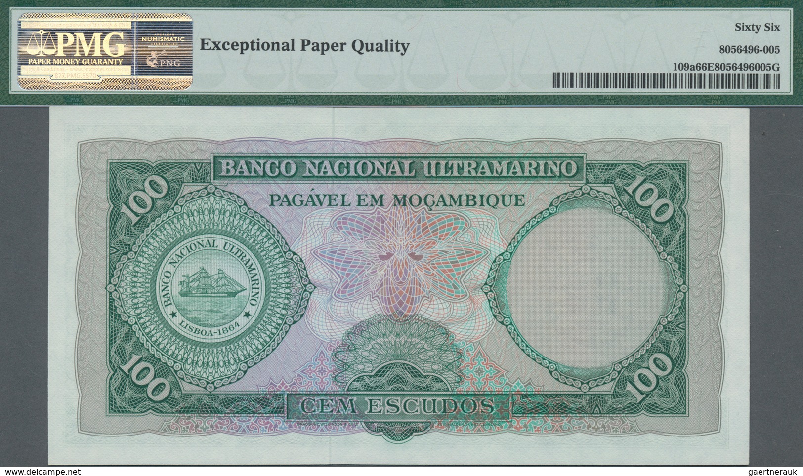 Mozambique: Banco Nacional Ultramarino Pair Of The 100 Escudos 1961, One With Watermark P.109a And O - Moçambique