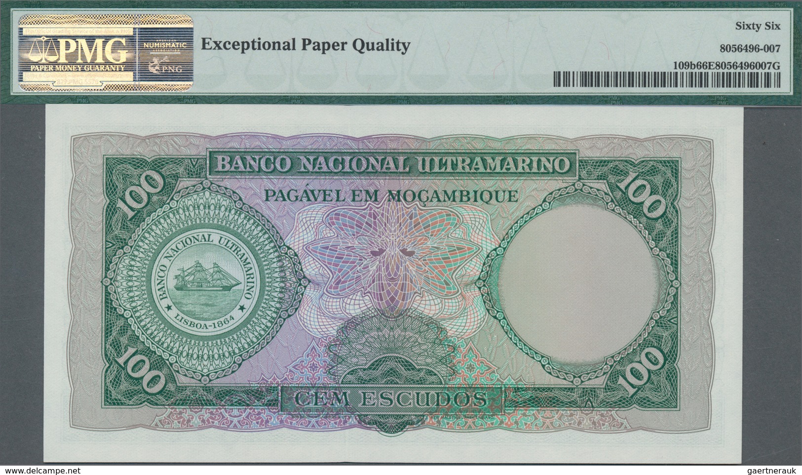 Mozambique: Banco Nacional Ultramarino Pair Of The 100 Escudos 1961, One With Watermark P.109a And O - Moçambique