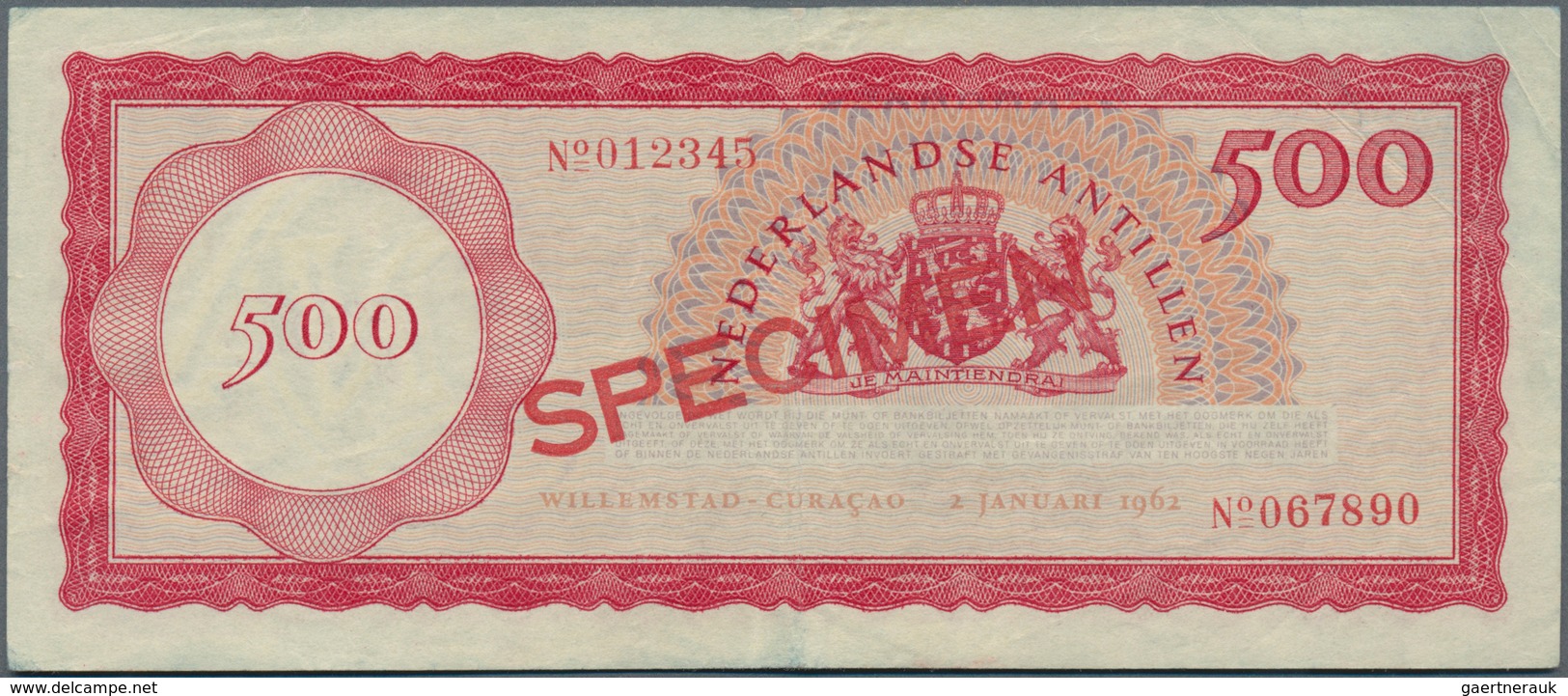 Netherlands Antilles / Niederländische Antillen: Bank Van De Nederlandse Antillen 500 Gulden 1962 SP - Antilles Néerlandaises (...-1986)