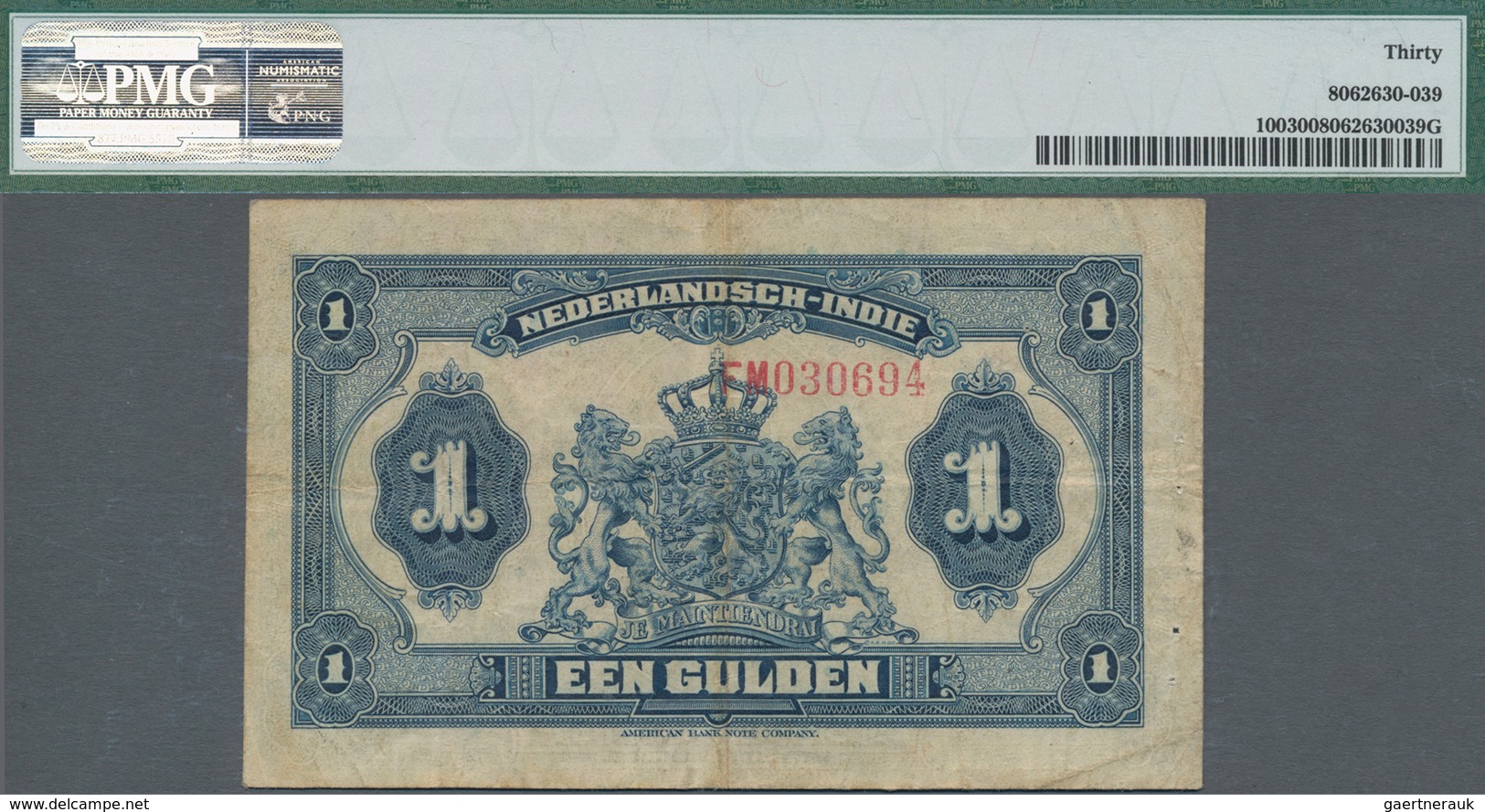 Netherlands Indies / Niederländisch Indien: Ministry Of Finance / Javasche Bank 1 Gulden 1919 And 1 - Dutch East Indies