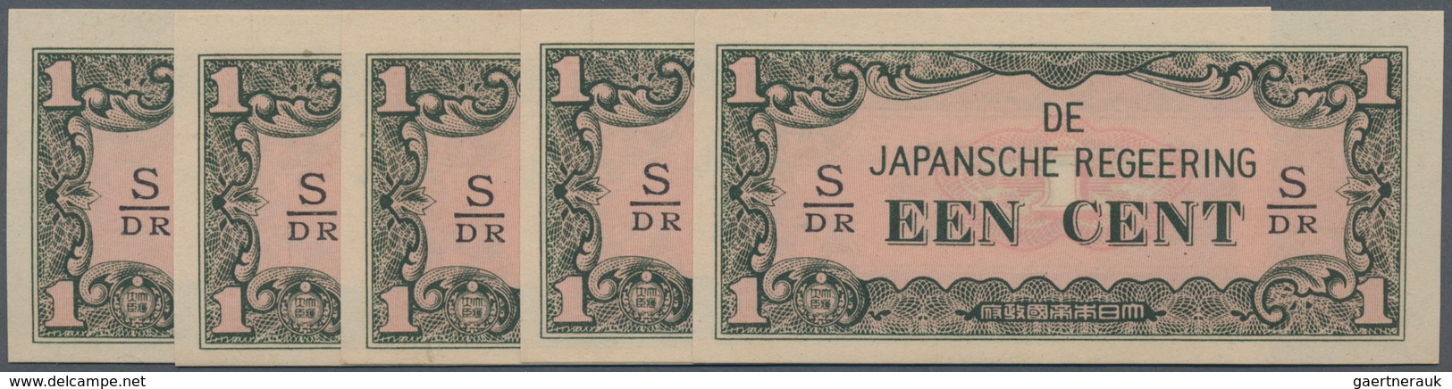 Netherlands Indies / Niederländisch Indien: De Japansche Regeering Set With 10 Banknotes 1 Cent ND(1 - Niederländisch-Indien