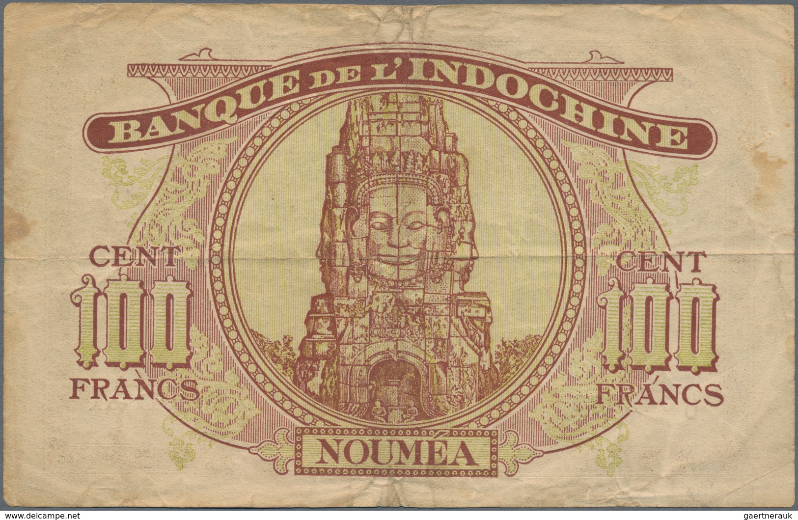 New Caledonia / Neu Kaledonien: Banque De L'Indochine 100 Francs ND(1942), P.44, Lightly Toned Paper - Nouméa (Neukaledonien 1873-1985)