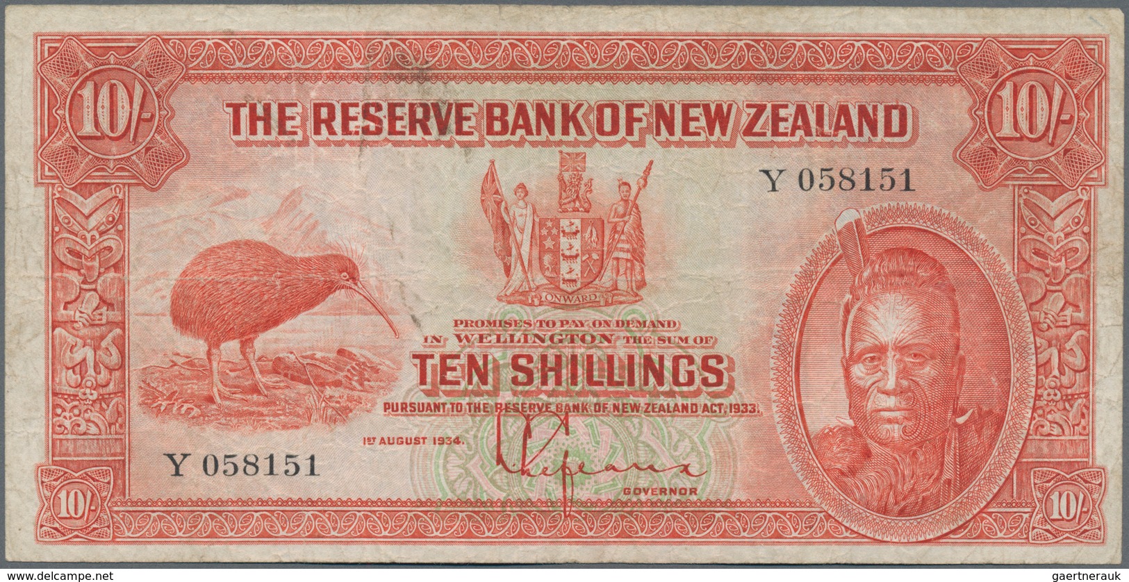 New Zealand / Neuseeland: The Reserve Bank Of New Zealand, Very Nice Set With 10 Shillings, 1 And 5 - Neuseeland