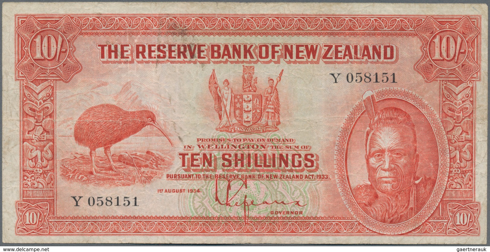 New Zealand / Neuseeland: The Reserve Bank Of New Zealand, Very Nice Set With 10 Shillings, 1 And 5 - New Zealand