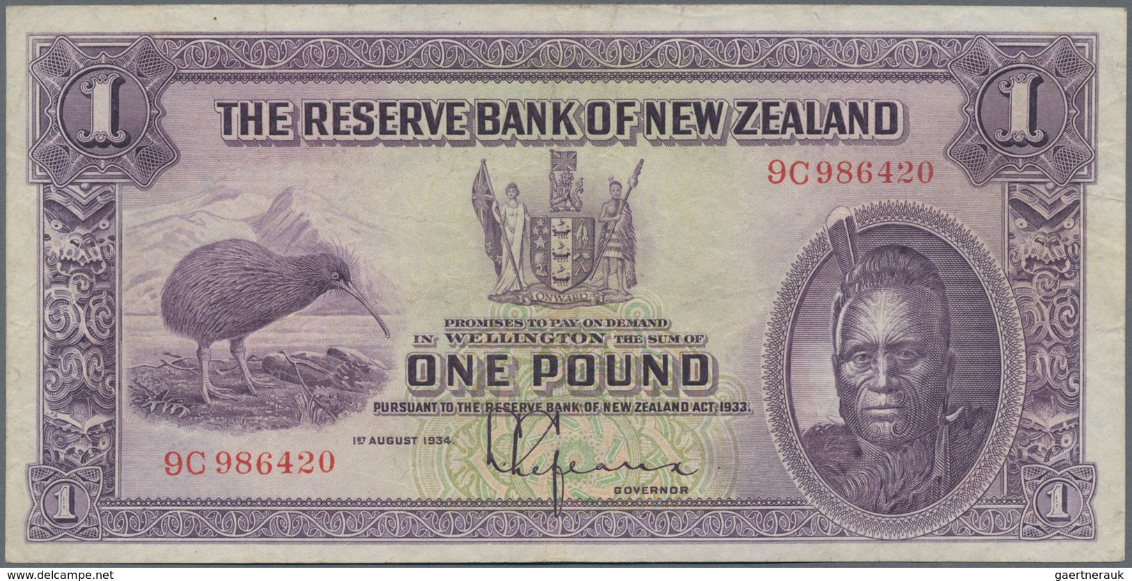 New Zealand / Neuseeland: The Reserve Bank Of New Zealand, Very Nice Set With 10 Shillings, 1 And 5 - Neuseeland