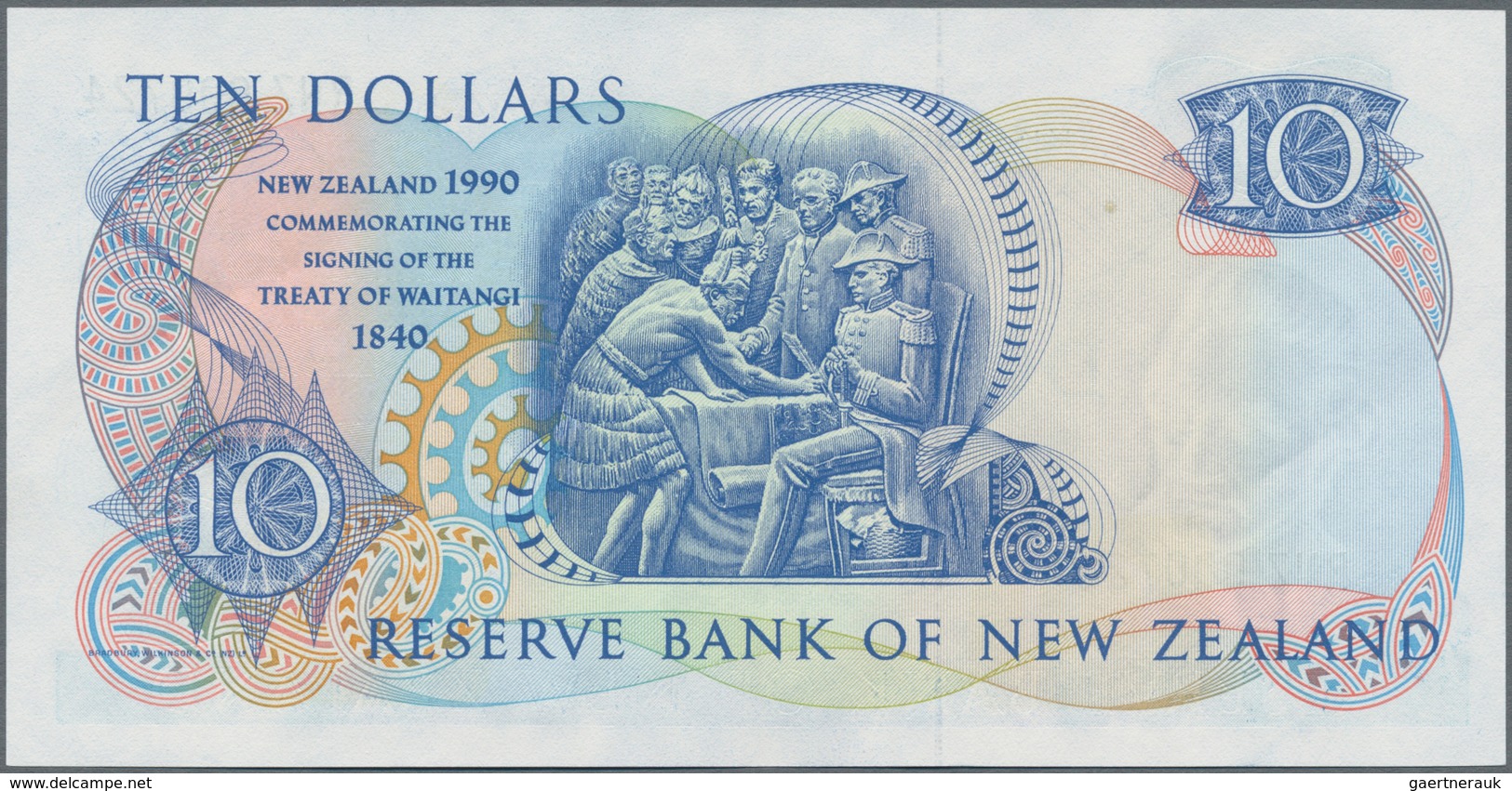 New Zealand / Neuseeland: Reserve Bank of New Zealand 10 Dollars 1990, P.176, commemorating 150th An