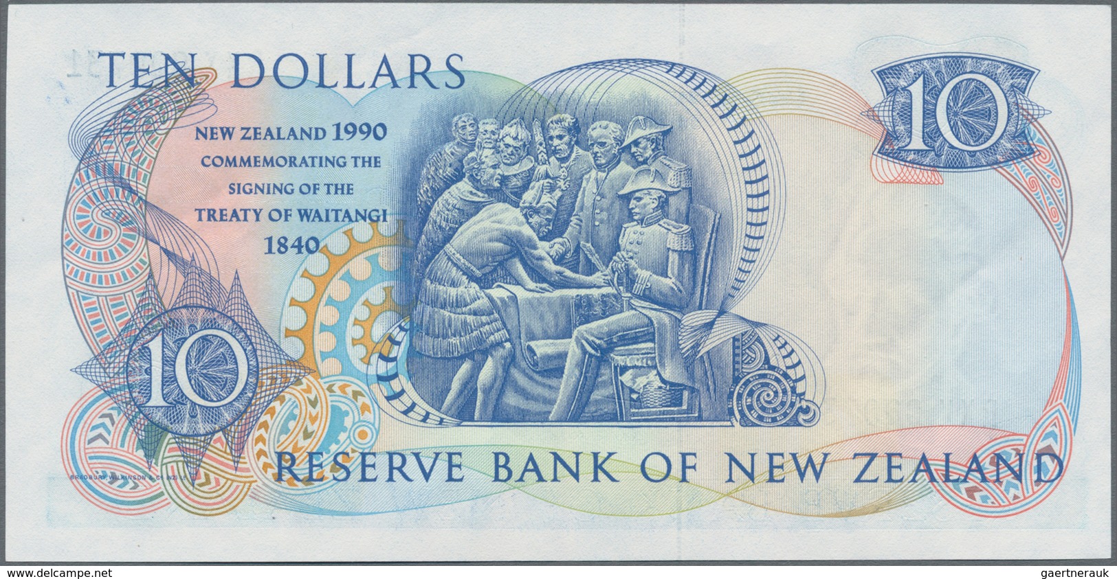 New Zealand / Neuseeland: Reserve Bank of New Zealand 10 Dollars 1990, P.176, commemorating 150th An