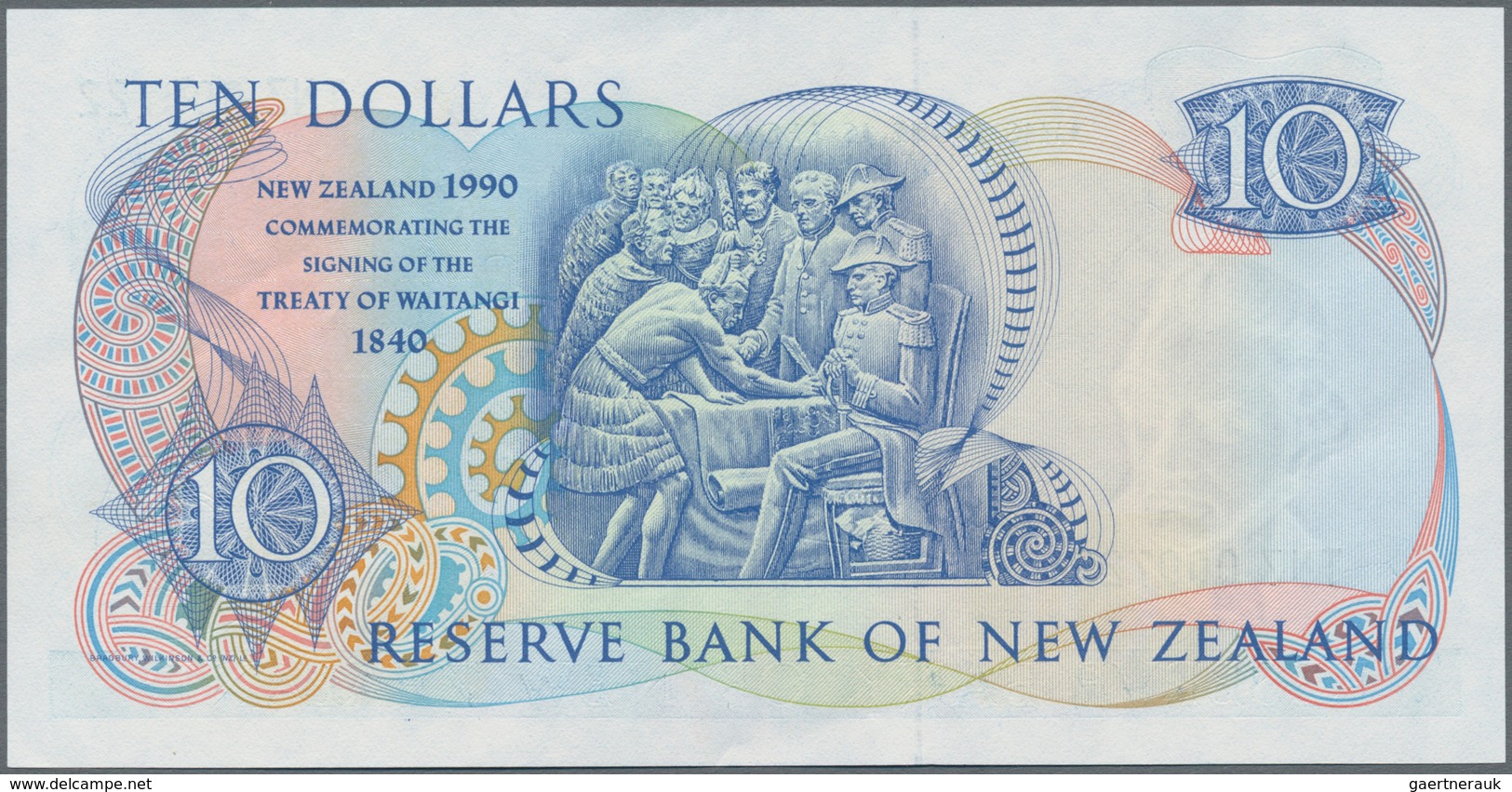 New Zealand / Neuseeland: Reserve Bank of New Zealand 10 Dollars 1990, P.176, commemorating 150th An