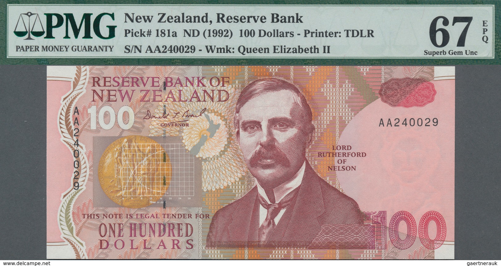 New Zealand / Neuseeland: The Reserve Bank Of New Zealand 100 Dollars ND(1992), P.181a, Not A Rare N - Nouvelle-Zélande