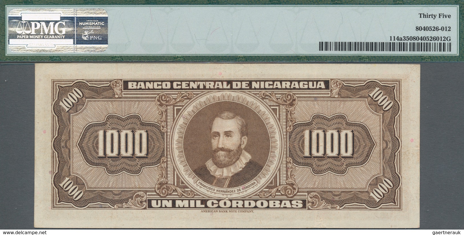 Nicaragua: Banco Central De Nicaragua 1000 Cordobas 1962, P.114a, Highly Rare And Seldom Offered Ban - Nicaragua