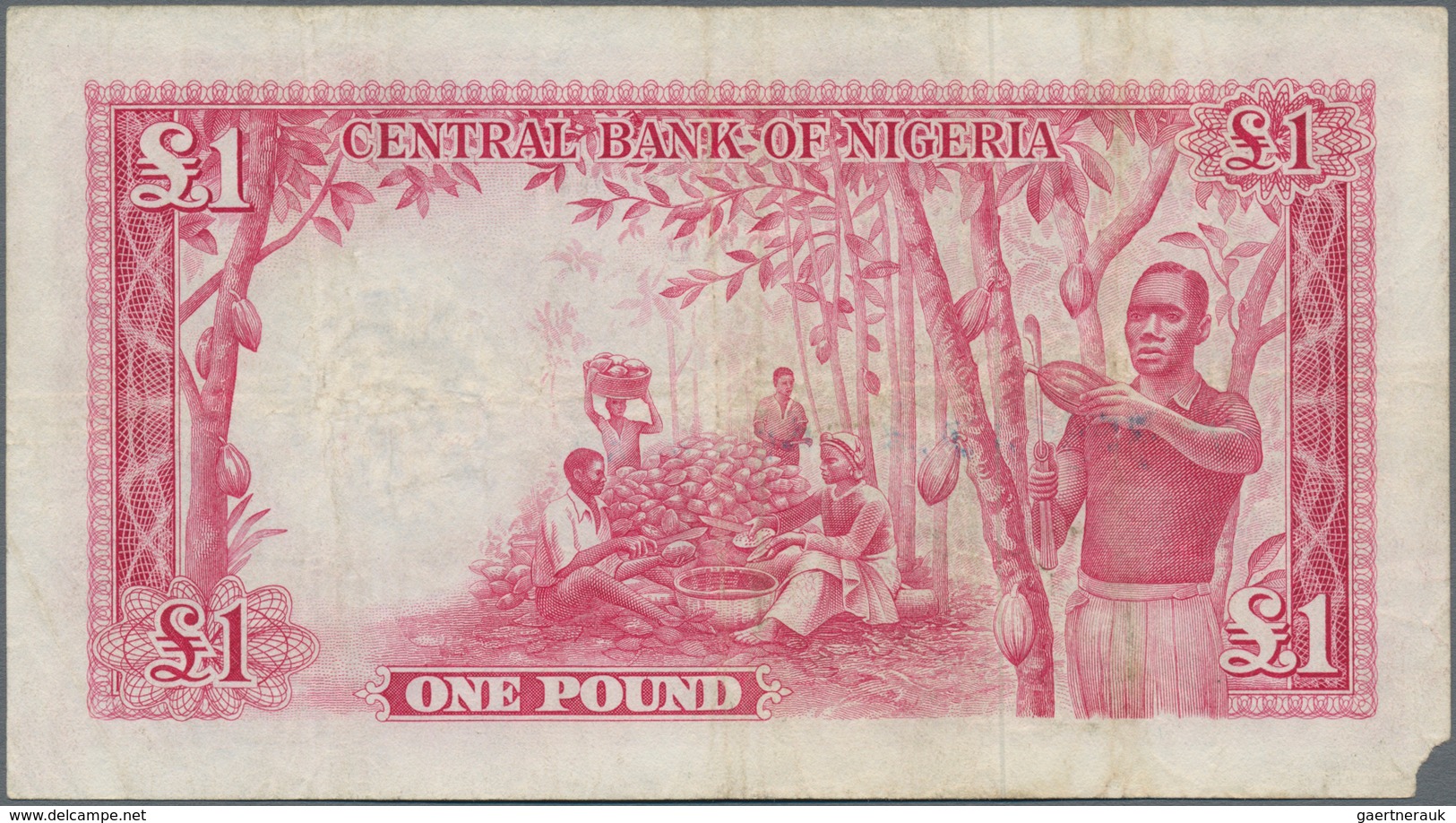 Nigeria: Federation Of Nigeria Pair With 5 Shillings 1958 P.2 (VF+) And 1 Pound 1958 P.4 (F, Missing - Nigeria