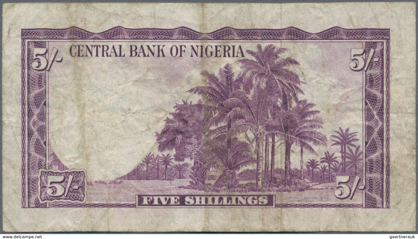 Nigeria: Central Bank Of Nigeria Pair With 5 Shillings And 5 Pounds 1958, P.2a, 5, Both In About F/F - Nigeria