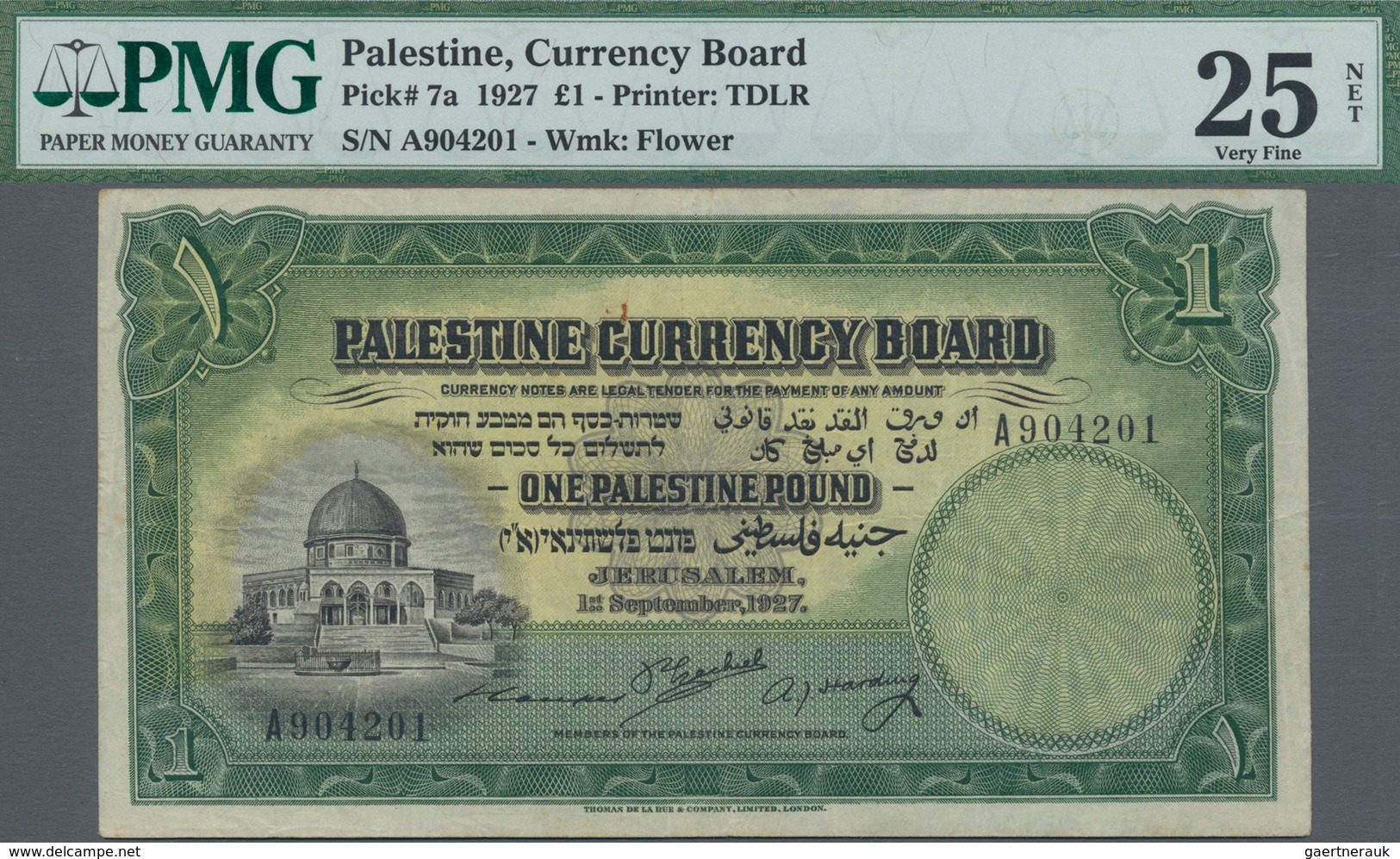 Palestine / Palästina: Palestine Currency Board 1 Pound September 1st 1927, P.7a, Always A Great And - Autres - Asie