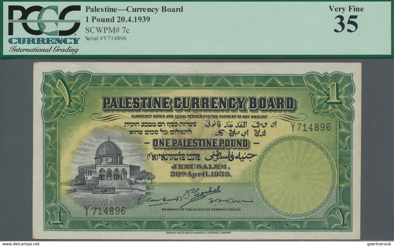 Palestine / Palästina: Palestine Currency Board 1 Pound April 20th 1939, P.7c, Great Original Condit - Autres - Asie