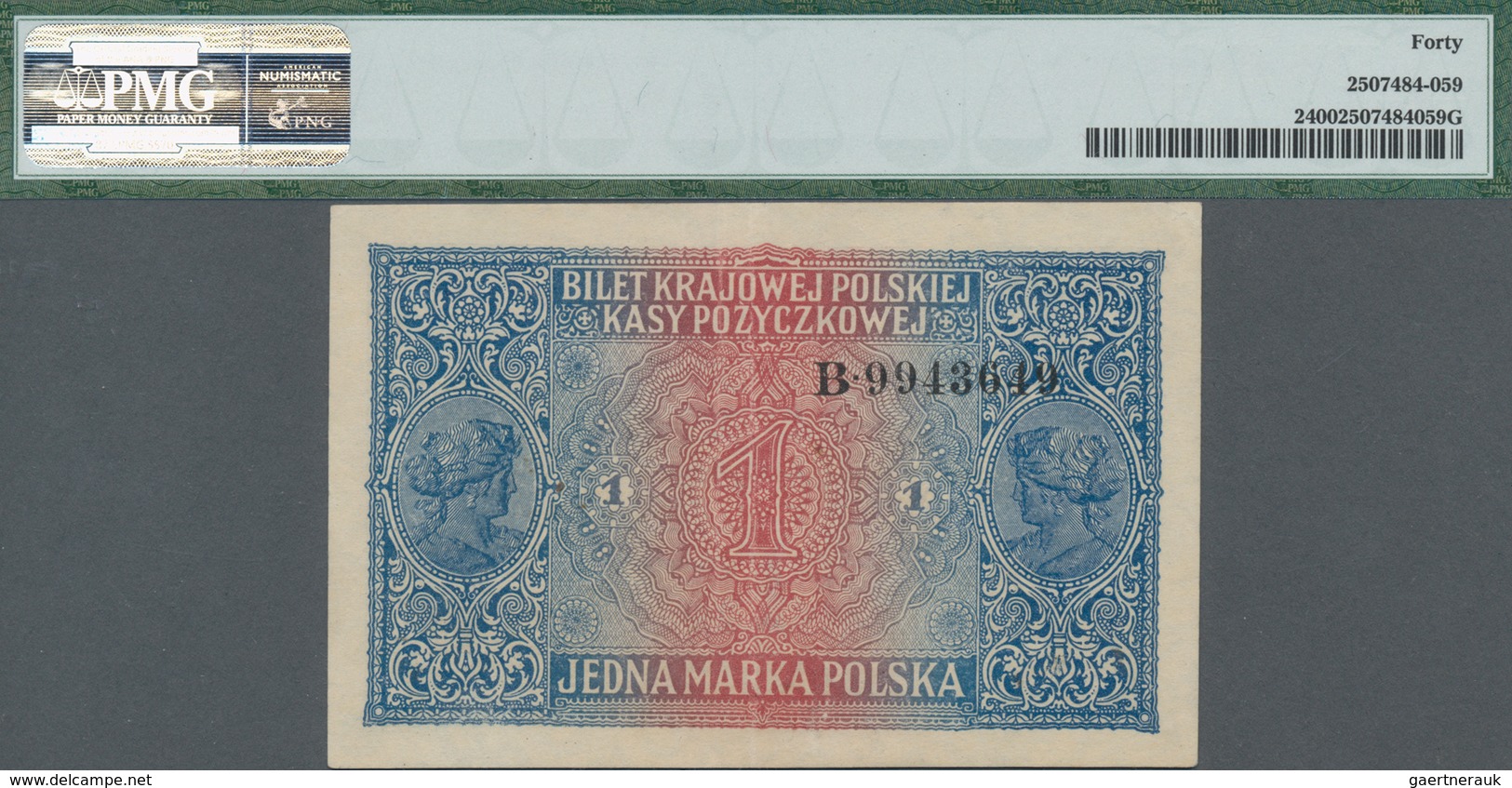 Poland / Polen: State Loan Bank, German Occupation WW I, 1 Marka 1917, Title On Front Reads "Zarząd - Pologne