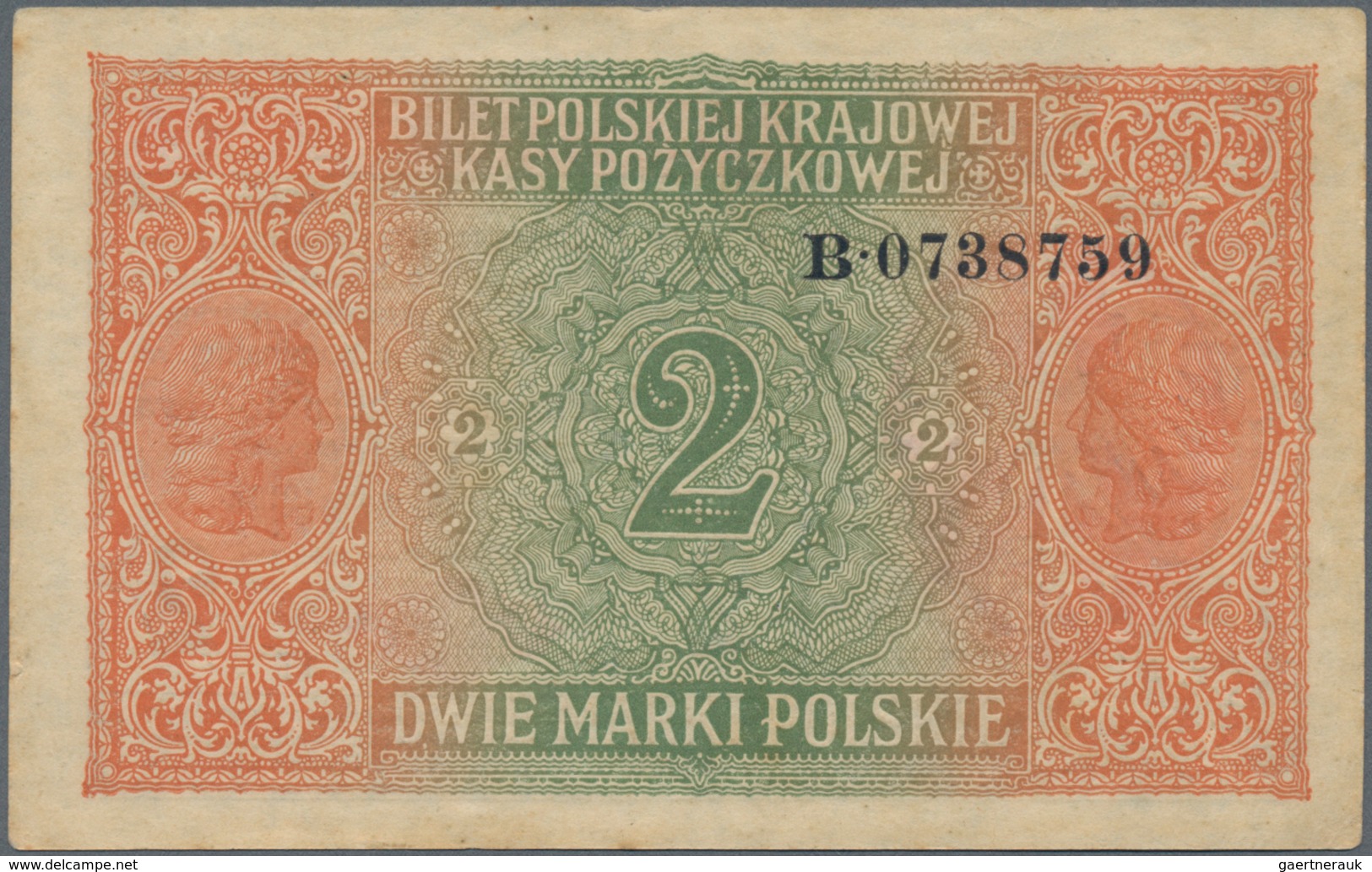 Poland / Polen: State Loan Bank of Poland set with 5 banknotes with title "Zarzad General Gubernator