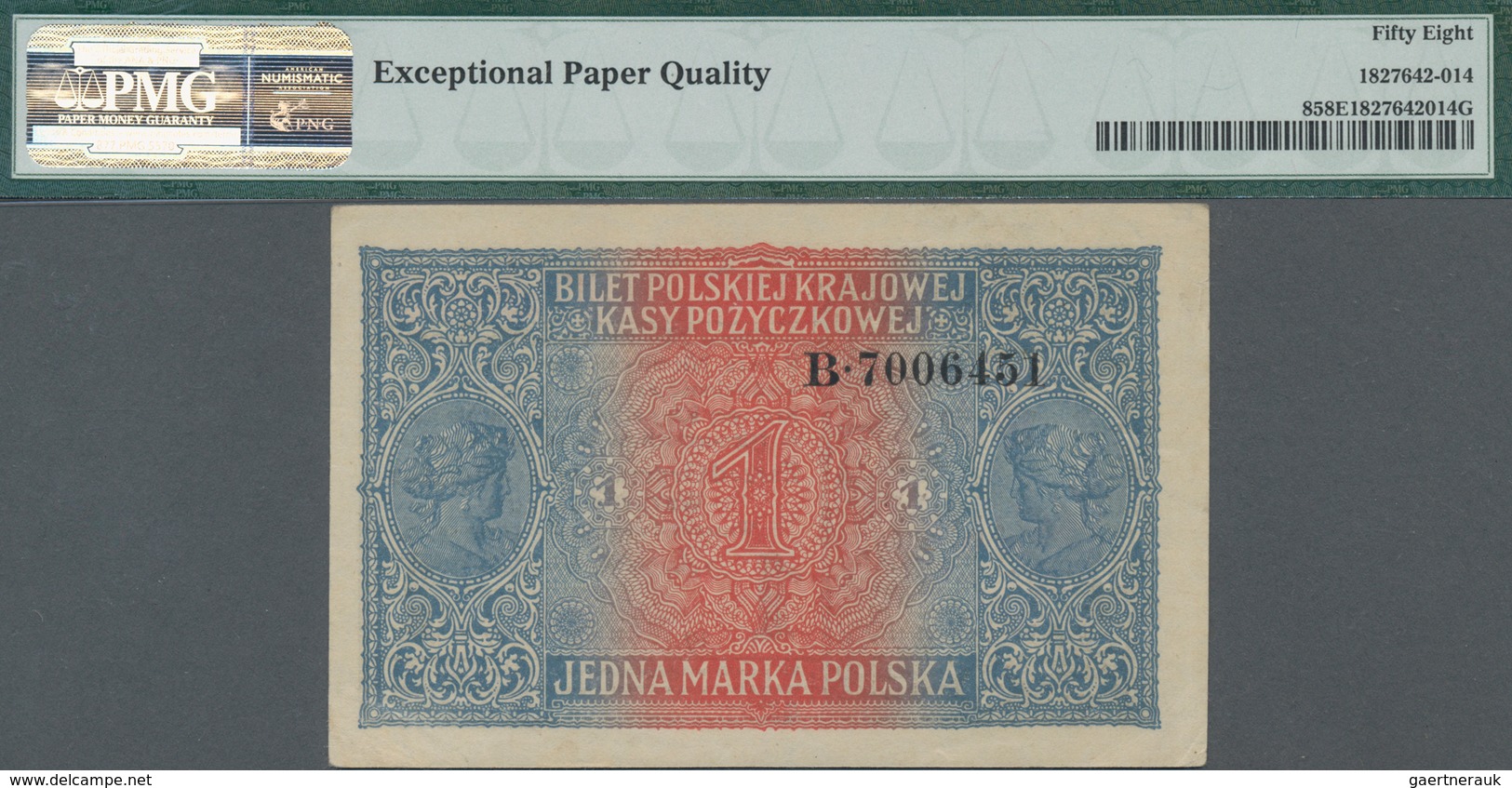 Poland / Polen: State Loan Bank, German Occupation WW I, 1 Marka 1917, Title On Front Reads "Zarząd - Poland