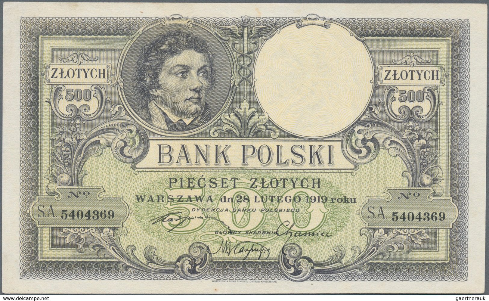 Poland / Polen: Pair With 100 Zlotych 1919 (F+/VF) And 500 Zlotych 1919 (XF+/aUNC), P.57, 58. (2 Pcs - Poland
