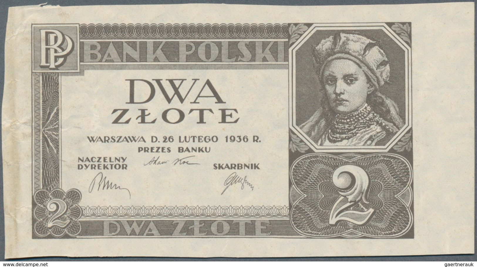 Poland / Polen: Pair With 2 Zlote 1936 Proof Without Underprint And Serial Number P.76p (F+/VF) And - Poland