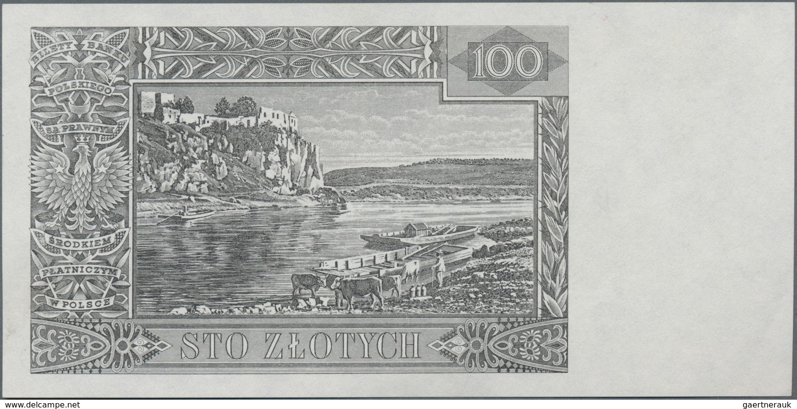 Poland / Polen: Bank Polski, Intaglio Printed Uniface Proof Of Front And Reverse Of The Unissued 100 - Poland