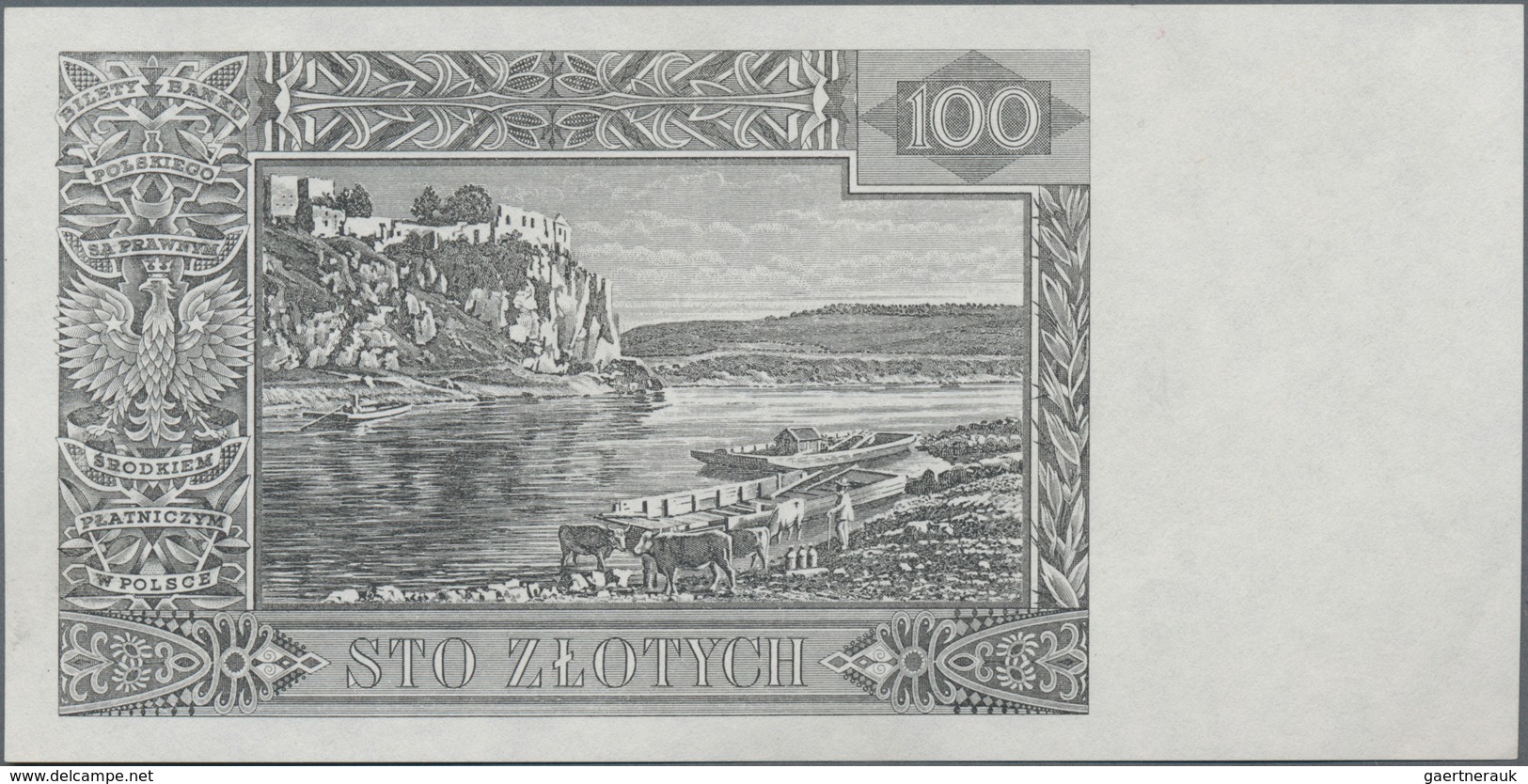 Poland / Polen: Bank Polski, Intaglio Printed Uniface Proof Of Front And Reverse Of The Unissued 100 - Polen