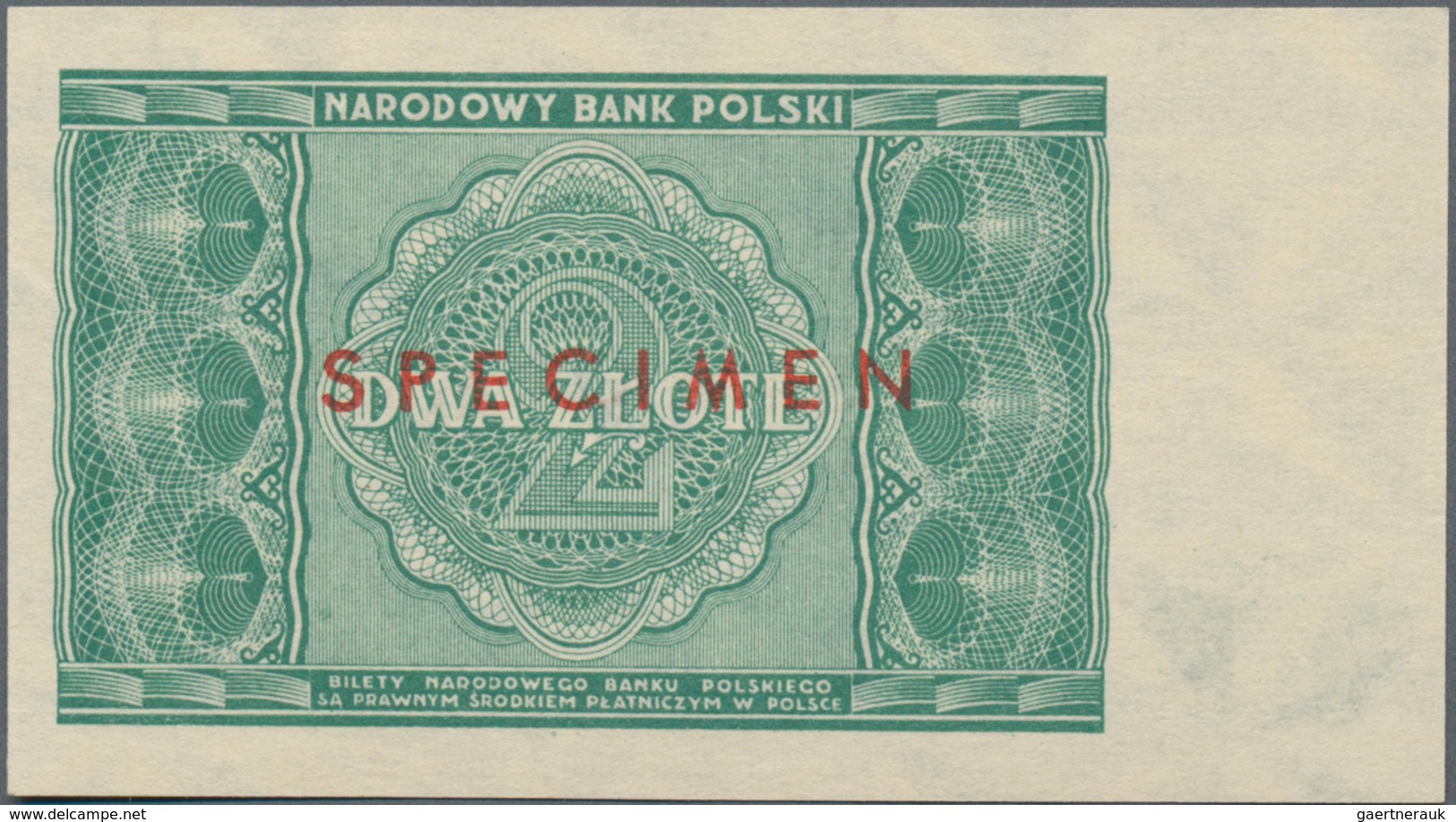 Poland / Polen: Narodowy Bank Polski Pair With 1 And 2 Zlotych 1946 SPECIMEN, P.123s, 124s, Both In - Pologne