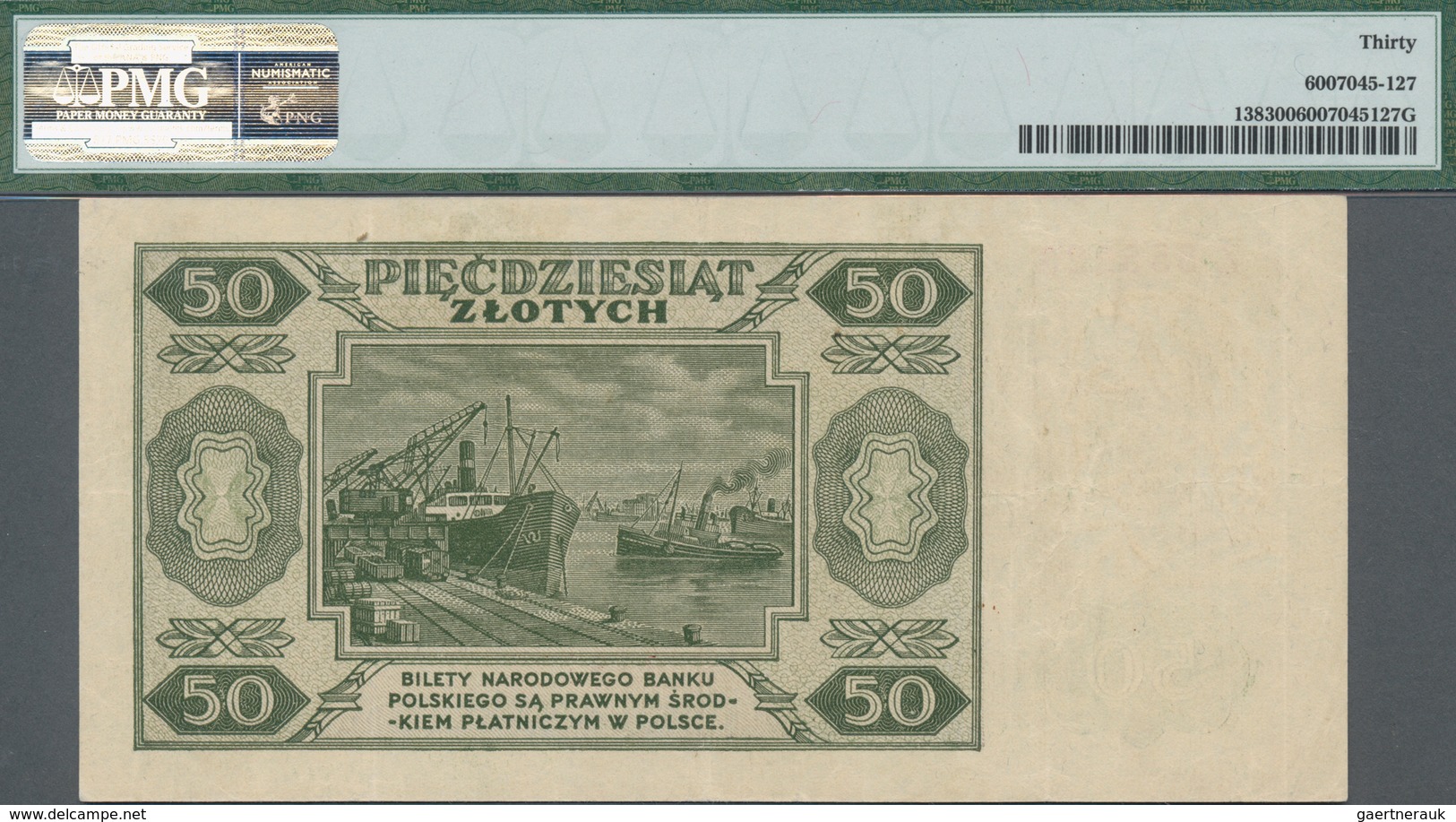 Poland / Polen: 50 Zlotych 1948, P.138 Replacement Note Serial Z855223, PMG Graded 30 Very Fine, Opt - Polen